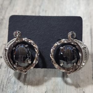 Vintage SORRENTO Hematite Filigree Earrings.